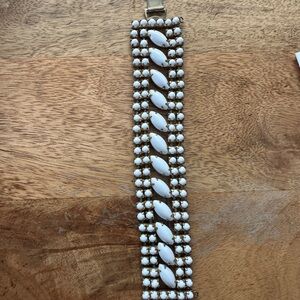 Vintage 1950 Kramer Milk Glass Bracelet
